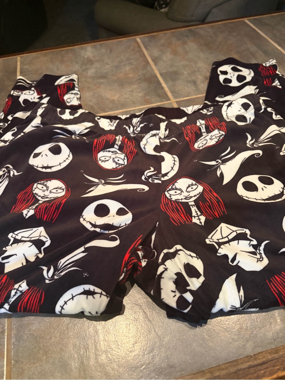 Disney The Nightmare Before Christmas Black Red White Character Pajama Joggers - Picture 1 of 5